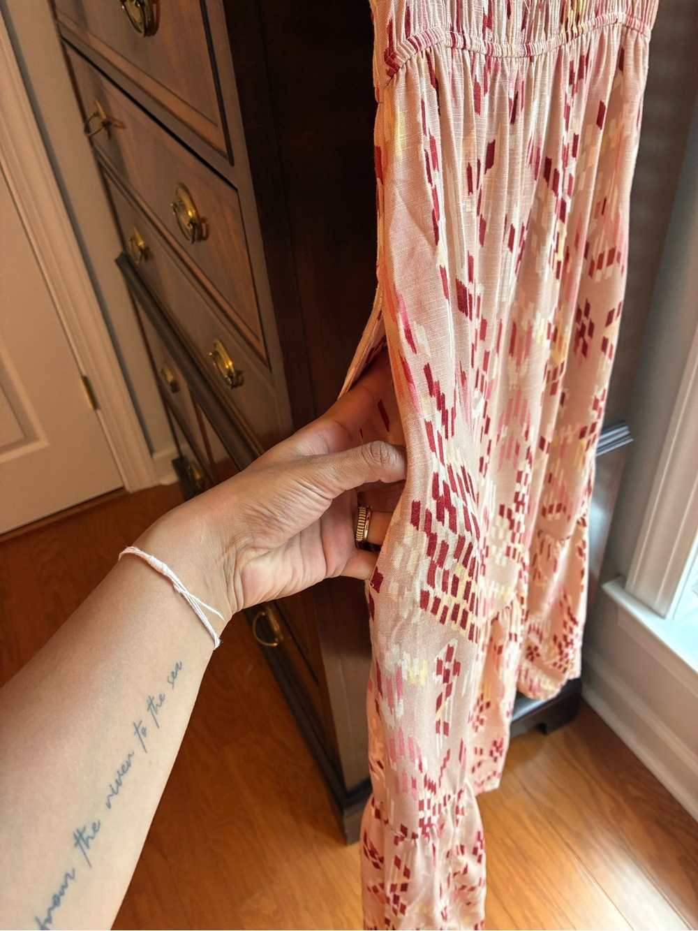 Knox Rose Pink Ikat Boho Midi Dress | Size Small - Picture 8 of 9